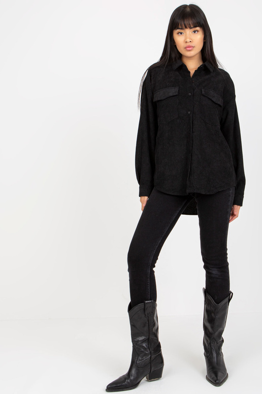 Melns velveta pogas augškrekls