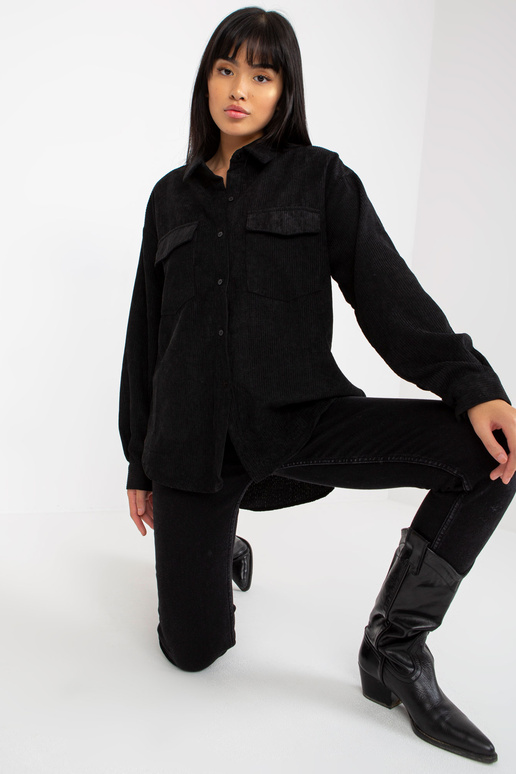 Melns velveta pogas augškrekls