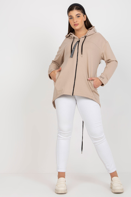 Gaiši bēšs liela izmēra džemperis ar...