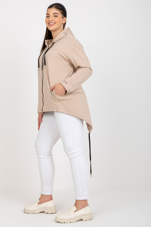 Gaiši bēšs liela izmēra džemperis ar...