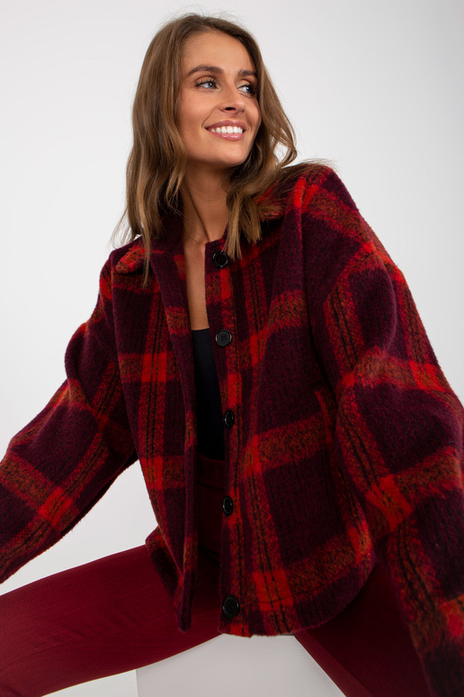 Burgundijas rūtains virskrekls ar...