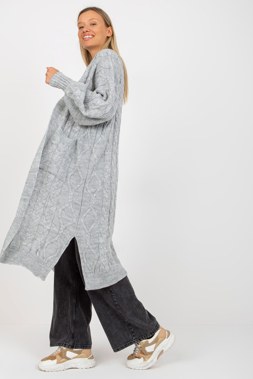 Pelēks maksi jaka ar kabatām RUE PARIS