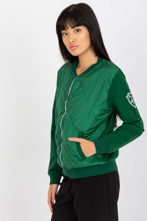 Tumši zaļš stepēts bomber džemperis...