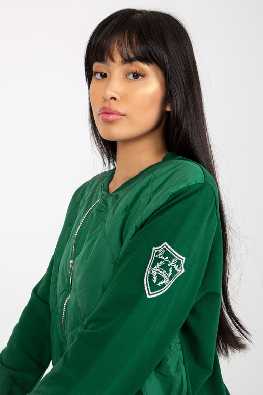 Tumši zaļš stepēts bomber džemperis...