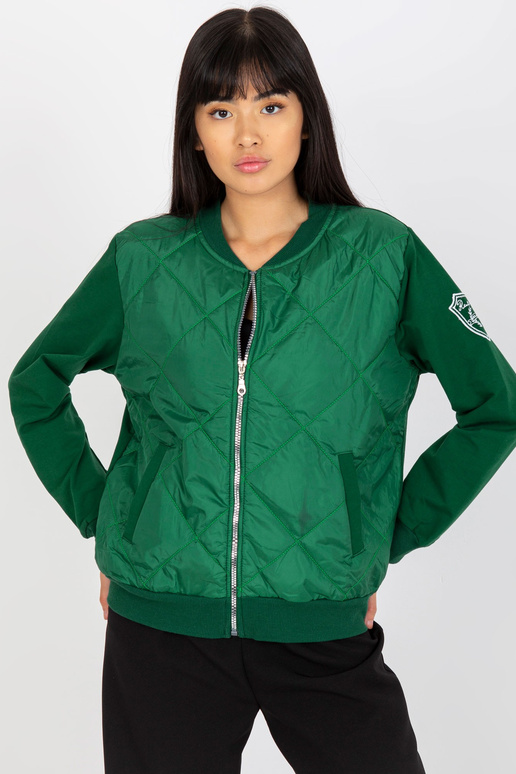 Tumši zaļš stepēts bomber džemperis...