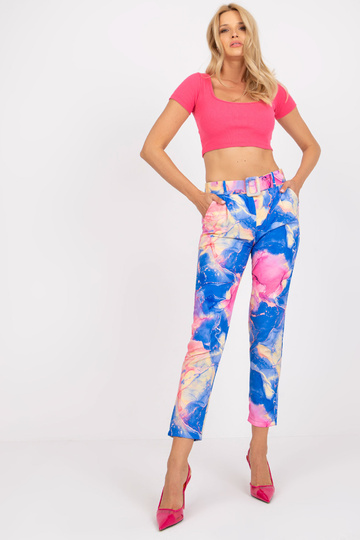 Tumši zilas auduma bikses...