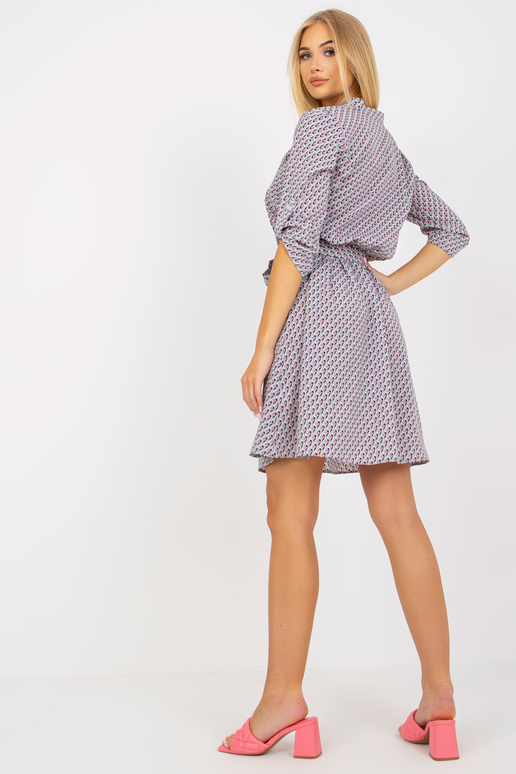 Pelēka raksta ikdienas kleita ar viskozi