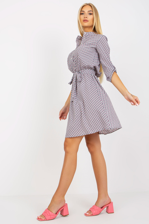 Pelēka raksta ikdienas kleita ar viskozi