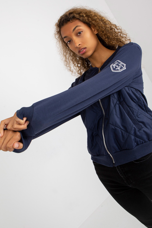 Tumši zils stepēts bomber džemperis...