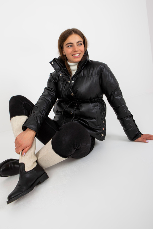 Melna dūnu eko ādas ziemas jaka bez... Melna dūnu eko ādas ziemas jaka bez...