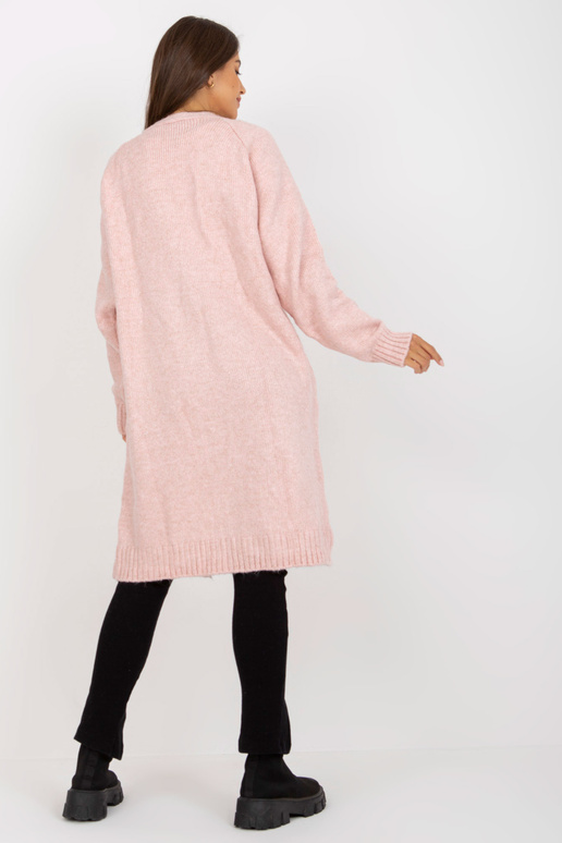 Gaiši rozā brīvs jakas bez aizdares...