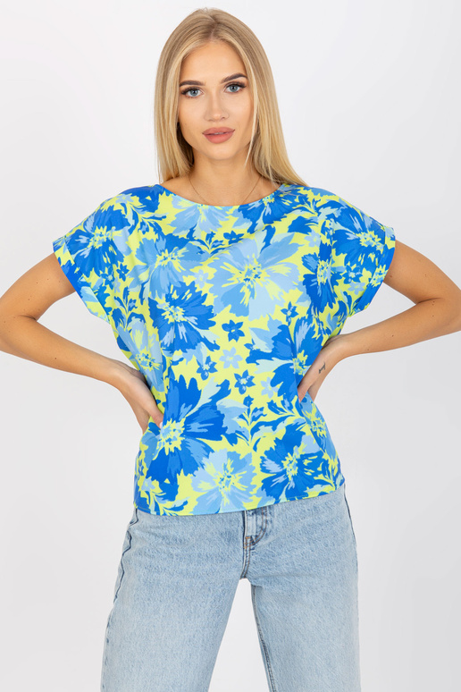 Zila un dzeltena brīva blūze ar... Zila un dzeltena brīva blūze ar...