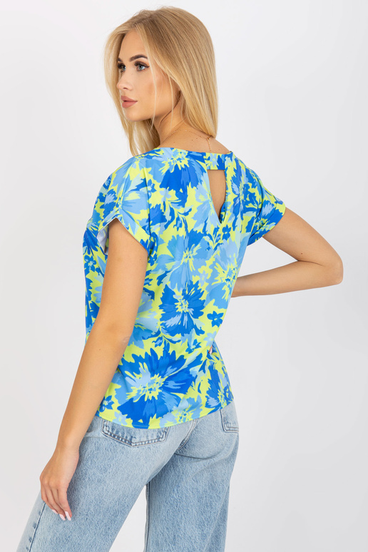 Zila un dzeltena brīva blūze ar... Zila un dzeltena brīva blūze ar...