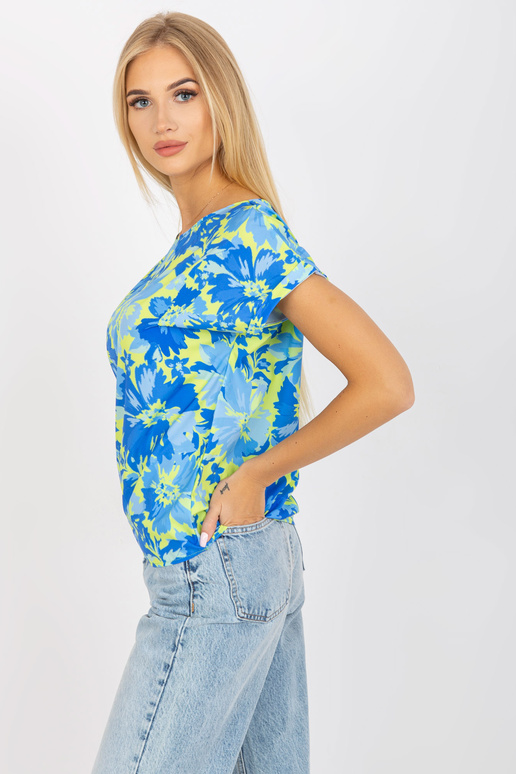 Zila un dzeltena brīva blūze ar... Zila un dzeltena brīva blūze ar...