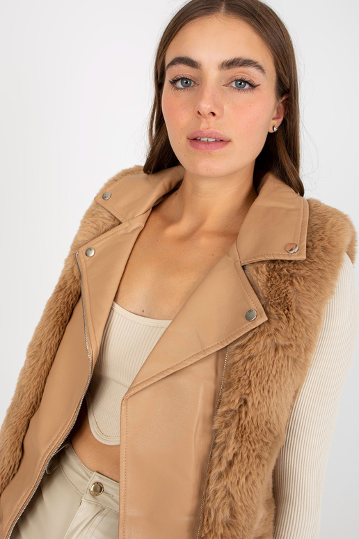 Kamieļa bēša sieviešu eko ādas veste...