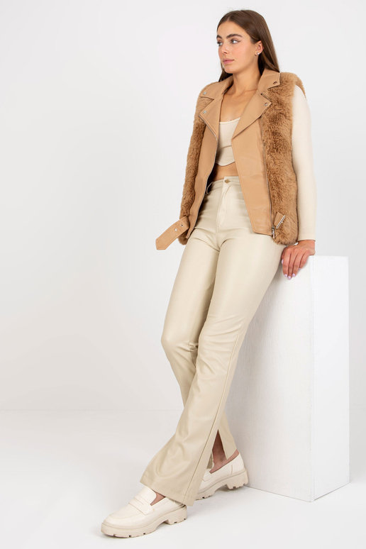 Kamieļa bēša sieviešu eko ādas veste...