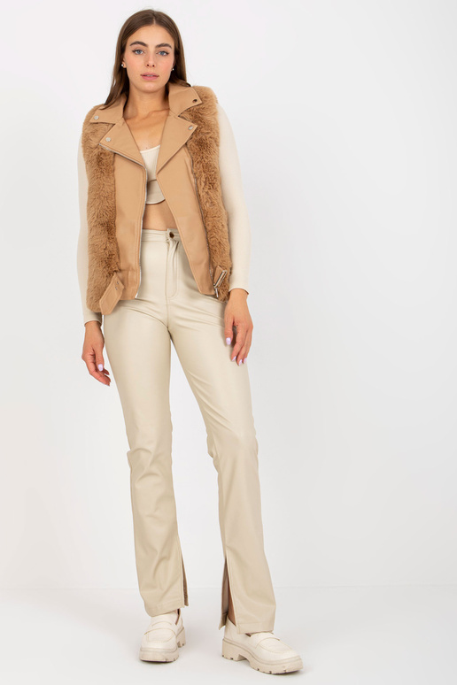 Kamieļa bēša sieviešu eko ādas veste...