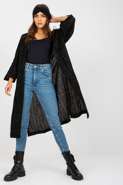 Melna gara ažūra jaka ar platām...