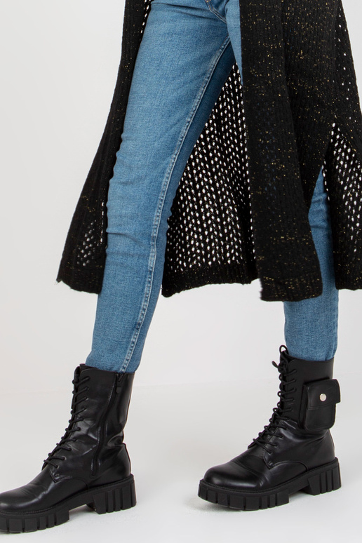 Melna gara ažūra jaka ar platām...