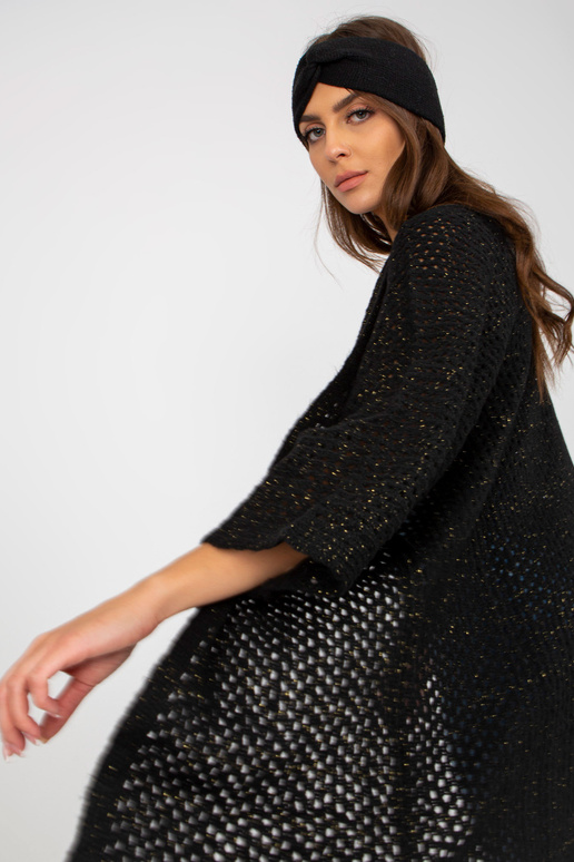 Melna gara ažūra jaka ar platām...