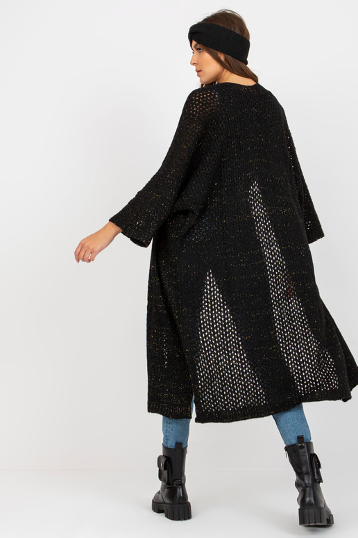 Melna gara ažūra jaka ar platām...