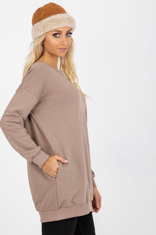 Dunkelbeiges langes Basic džemperis... Dunkelbeiges langes Basic džemperis...