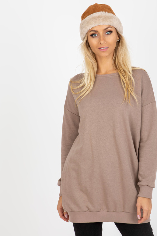 Dunkelbeiges langes Basic džemperis... Dunkelbeiges langes Basic džemperis...