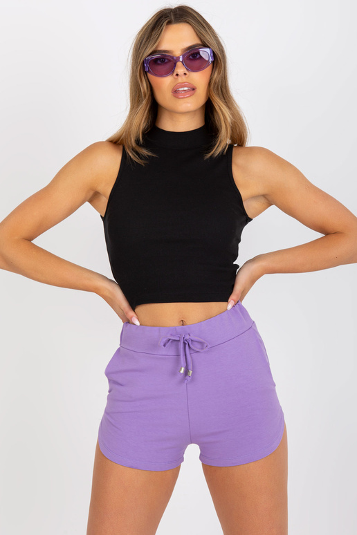 Black Ribbed Basic Bezpiedurkņu Tops