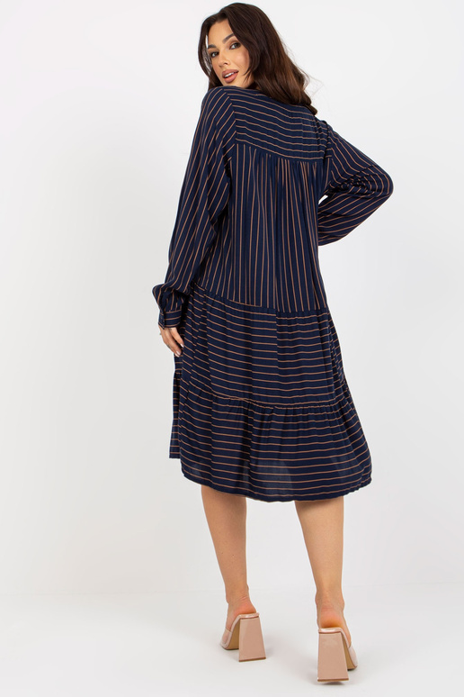 Tumši zila brīva svītraina kleita ar...