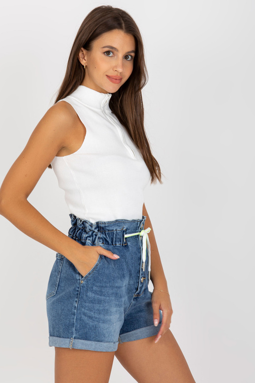 Zili sieviešu džinsa šorti ar augstu... Zili sieviešu džinsa šorti ar augstu...