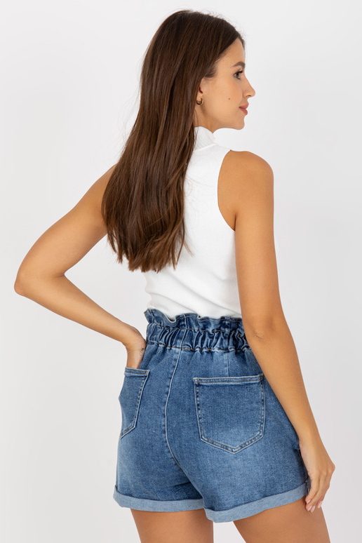 Zili sieviešu džinsa šorti ar augstu... Zili sieviešu džinsa šorti ar augstu...