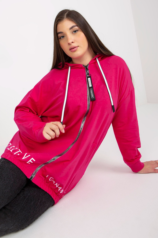 Liela izmēra fuksijas džemperis ar...