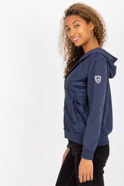 Tumši zila stepēta bomber kapuci RUE...