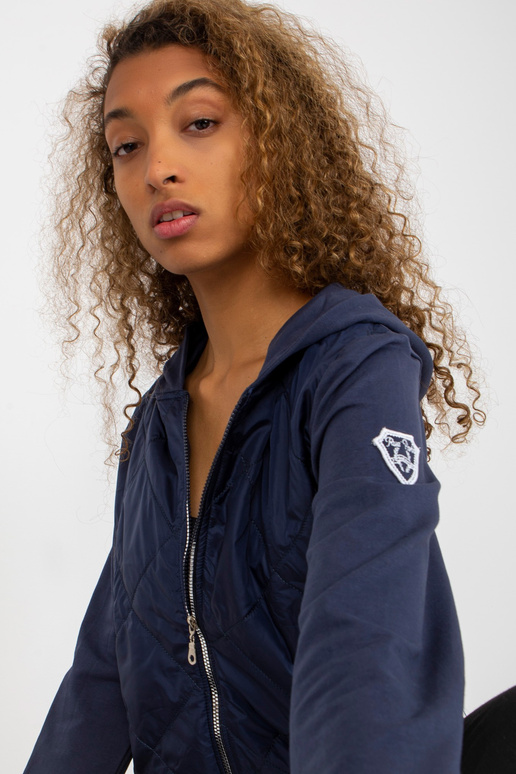 Tumši zila stepēta bomber kapuci RUE...