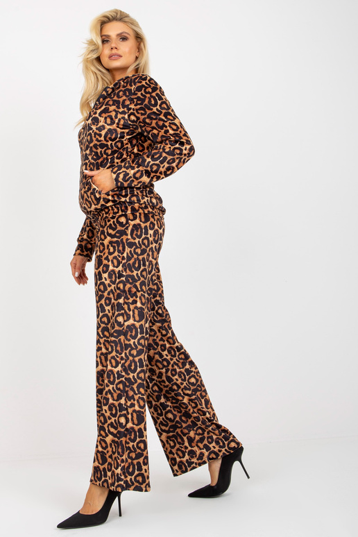 Bēšs un melns divdaļīgs leoparda...