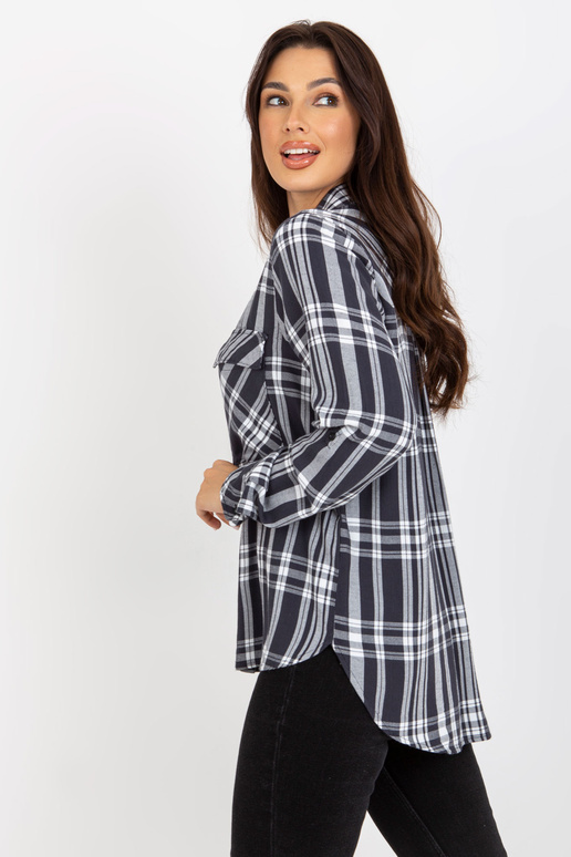Tumši pelēks sieviešu rūtains krekls...