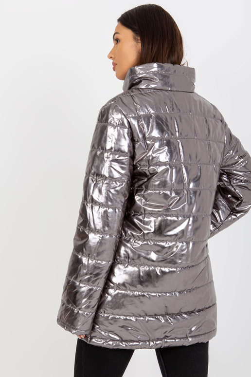 Silberne Damen Steppjacke ohne Kapuze Silberne Damen Steppjacke ohne Kapuze