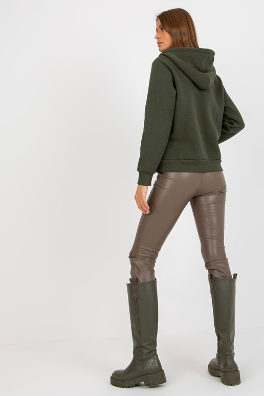 Khaki dresowa rozpinana bluza basic z... Khaki dresowa rozpinana bluza basic z...