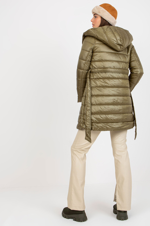 Haki stepēta pārejas jaka ar iesiešanu