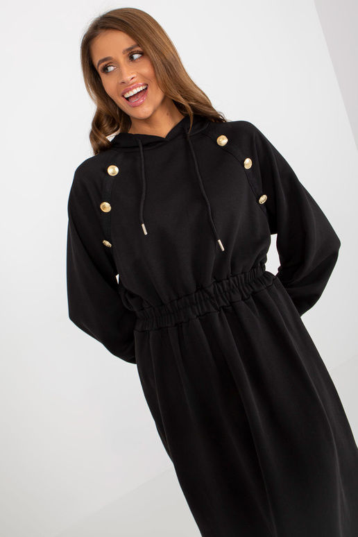 Schwarzes Midi-Trainingskleid