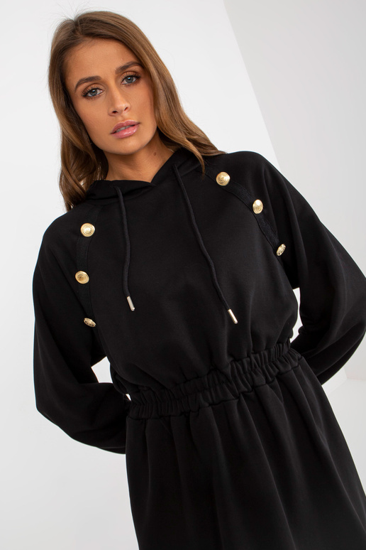 Schwarzes Midi-Trainingskleid