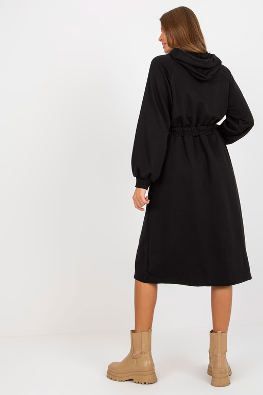 Schwarzes Midi-Trainingskleid