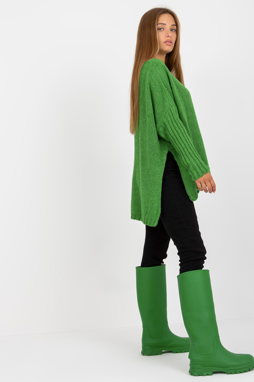 Sieviešu zaļš oversize džemperis ar...