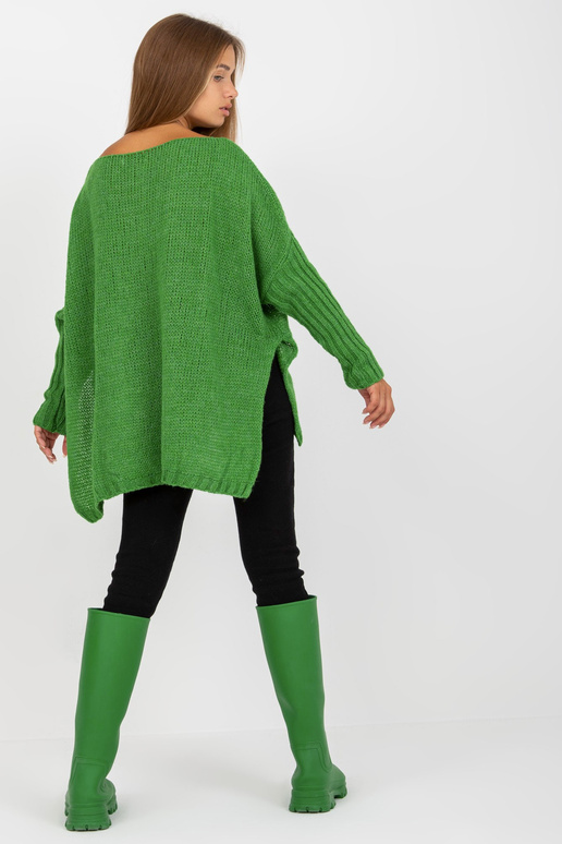 Sieviešu zaļš oversize džemperis ar...