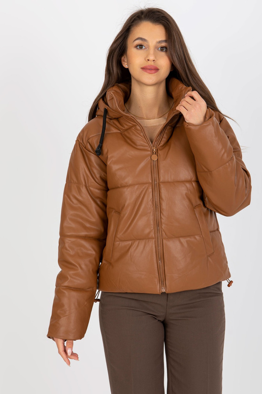 Hellbraune gesteppte Kunstlederjacke... Hellbraune gesteppte Kunstlederjacke...