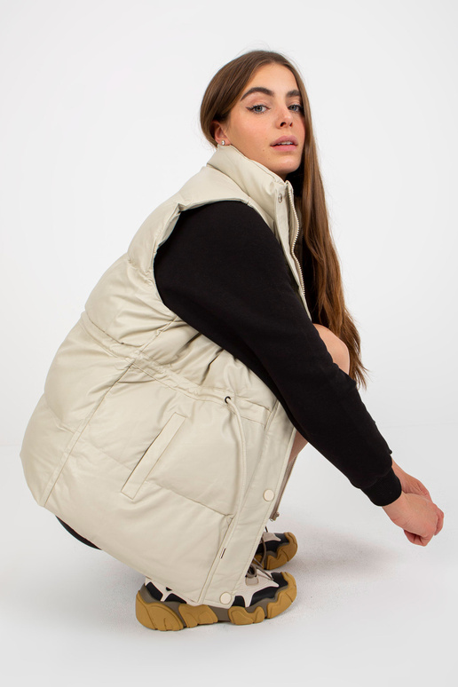 Gaiši bēša dūnu eko ādas veste ar...