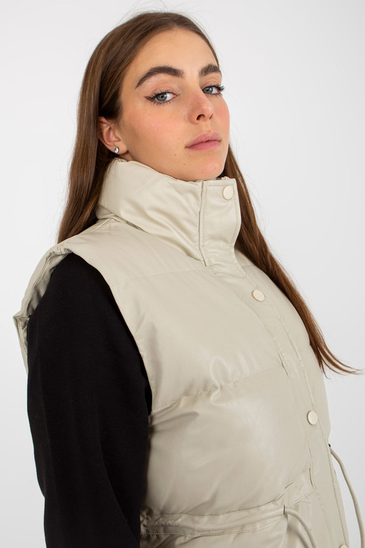 Gaiši bēša dūnu eko ādas veste ar...