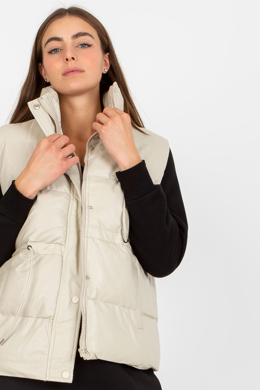 Gaiši bēša dūnu eko ādas veste ar...