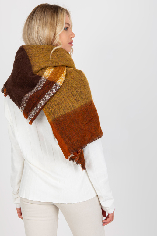 Brūndzeltena liela rūtaina šalle ar...