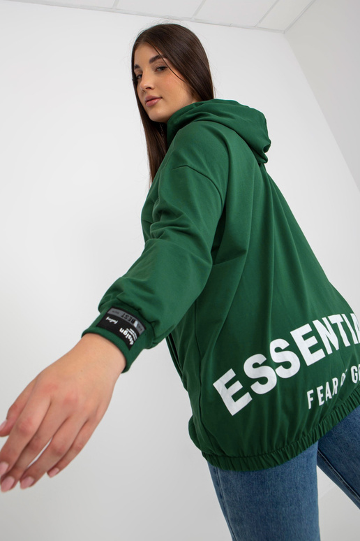 Tumši zaļš liela izmēra džemperis ar...